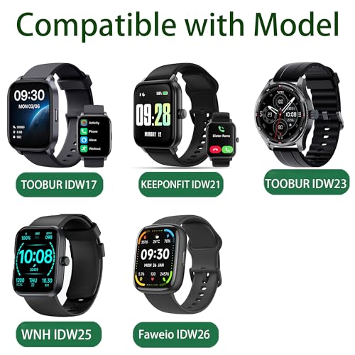 IDW17, IDW21, IDW23, IDW25, IDW26 Smart Watch Band, Lamshaw 22mm Breathable Nylon Woven Fabric Replacement Accessory Strap Compatible for Faweio IDW26 1.83 Inches Smart Watch, IDW26 1.83 Inches, TOOBUR IDW17, IDW23, KEEPONFIT IDW21, WNH IDW25 Smart Watch (Pink)