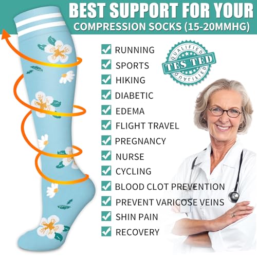 Image of Laite Hebe 3 Pack Medical Compression Sock-Compression Sock For Women and Men Circulation -Best for Running,Nursing,Athletic Sports