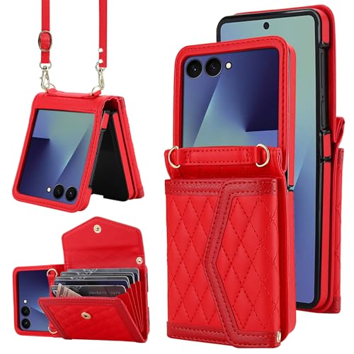 Coque Galaxy Z Flip 7 Asuwish Rouge XKPJXXF US finition haut de gamme
