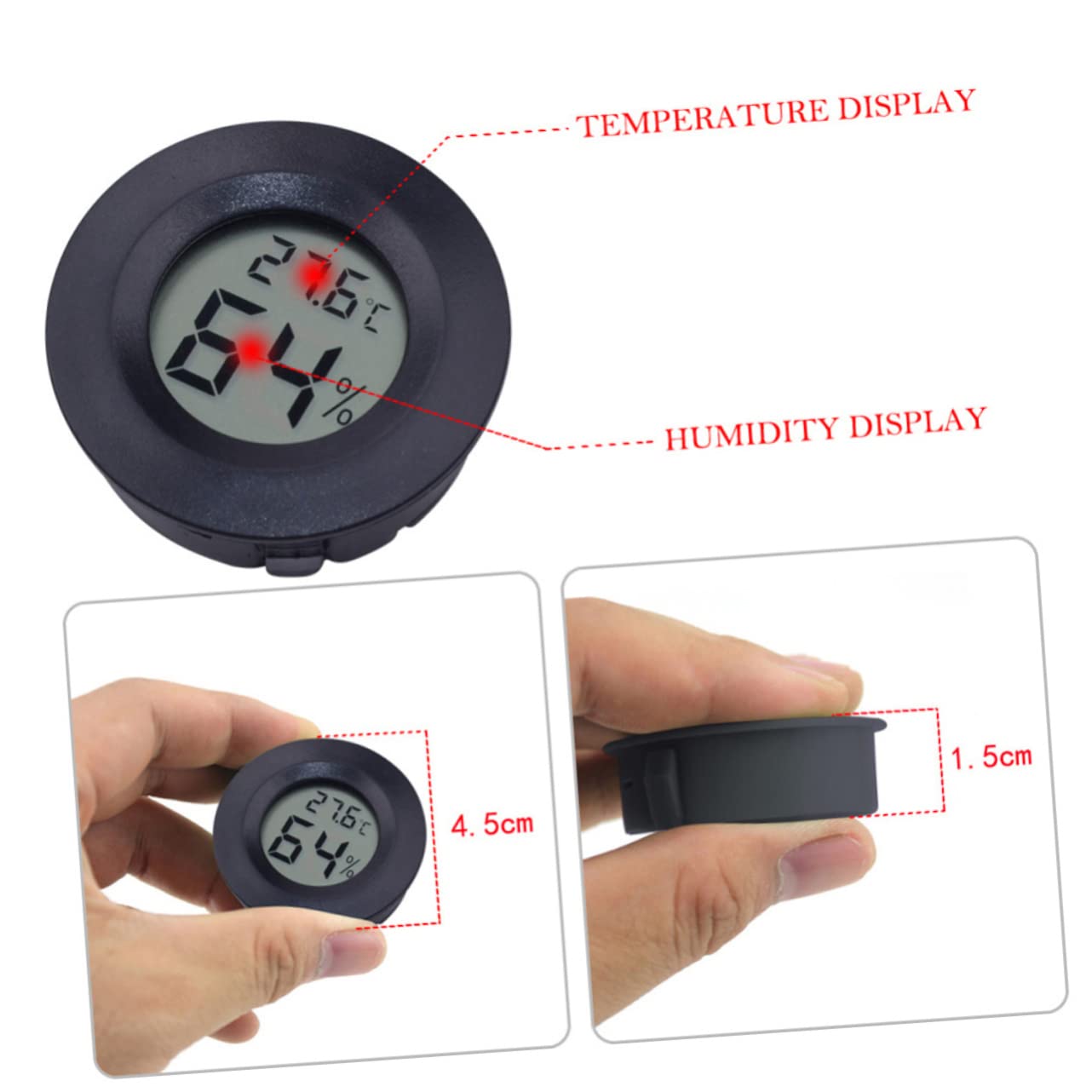 Kisangel 21piezas Mini Digital Higrómetro Para Terrarios Medidor De Temperatura y Humedad Accesorios Para Hábitat De Reptiles Pantalla Digital Uso Interior y Exterior
