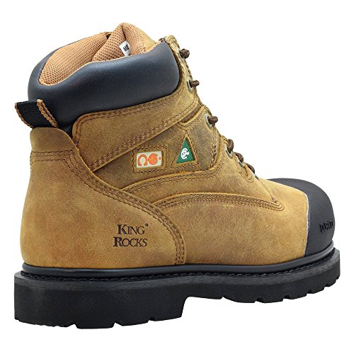 King Rocks Men's Safety Work Boots 6" Durapro - Steel Toe, Waterproof, Puncture Resistant, & EH-Rated4