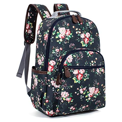 Leaper Floral Waterproof School Backpack Travel Bag Bookbags Satchel Daypack Cover
