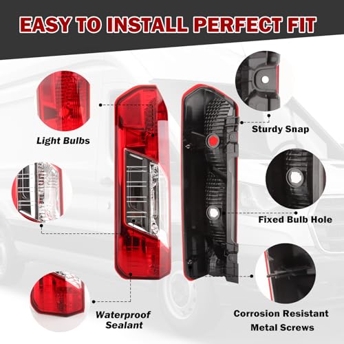 MZORANGE Tail Light For Ford Transit T150 250 350 2015 2016 2017 2018 2019 2021 Without Bulb and Harness (left and Right)