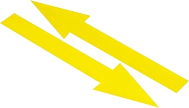 PATIKIL 8"x2" Arrow Sticker, 30 Pack PVC Removable Self Adhesive Waterproof Large Arrow Sign Floor Decal Wall Marking for Road Instructions, Yellow