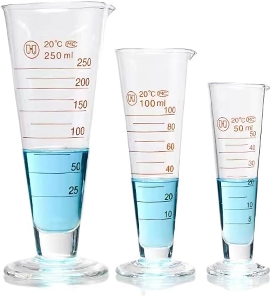 Lab Graduated Tapered Measuring Cup Triangular Conocal Cylinder Laboratory Equipment(5mL 4pcs)