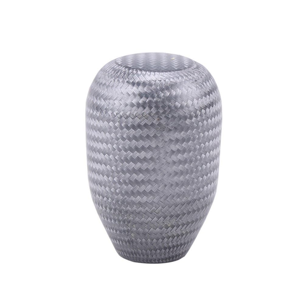 Qkkmuo Silver Shift Knobs Car Racing Real Carbon Fiber Gear Shift Knob Manual Shift Knob 57Mm Stick Shifter Lever Knob Modify Tools Car Accessories Manual Car Gear Stick Knob(Silver)