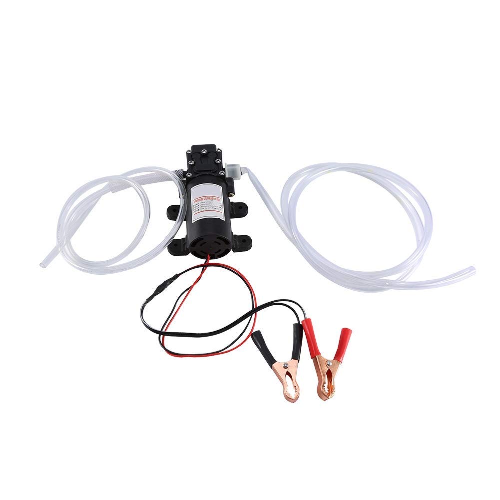 lyrlody Pompa di Trasferimento, 12V 60W Pompa del Gasolio, Estrattore di Fluido Olio Pompa di Estrazione del Cherosene Olio Pompa di Aspirazione del Liquido con Tubi per Auto Moto Barca