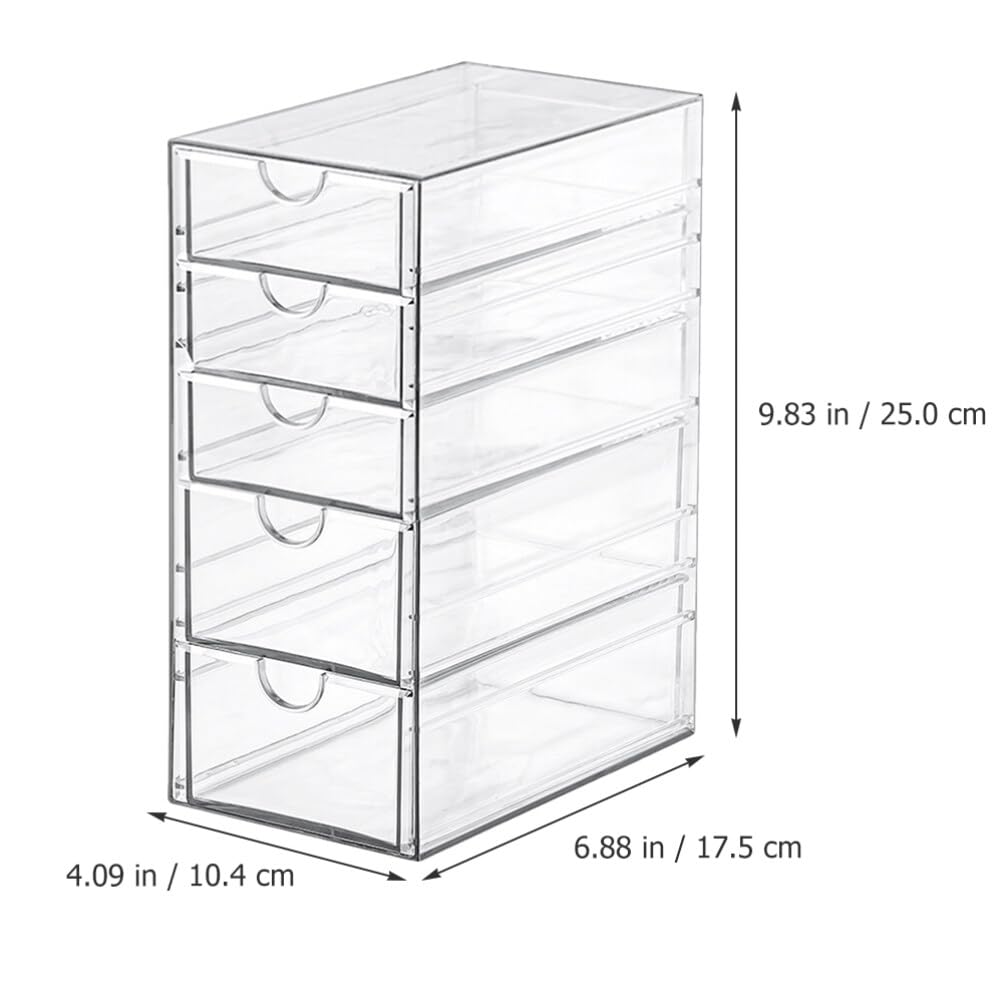 Alipis Cassettiera Scrivania Plastica Organizer da Tavolo Cassetti Trasparenti Multistrato per Cancelleria Trucchi e Piccoli Oggetti