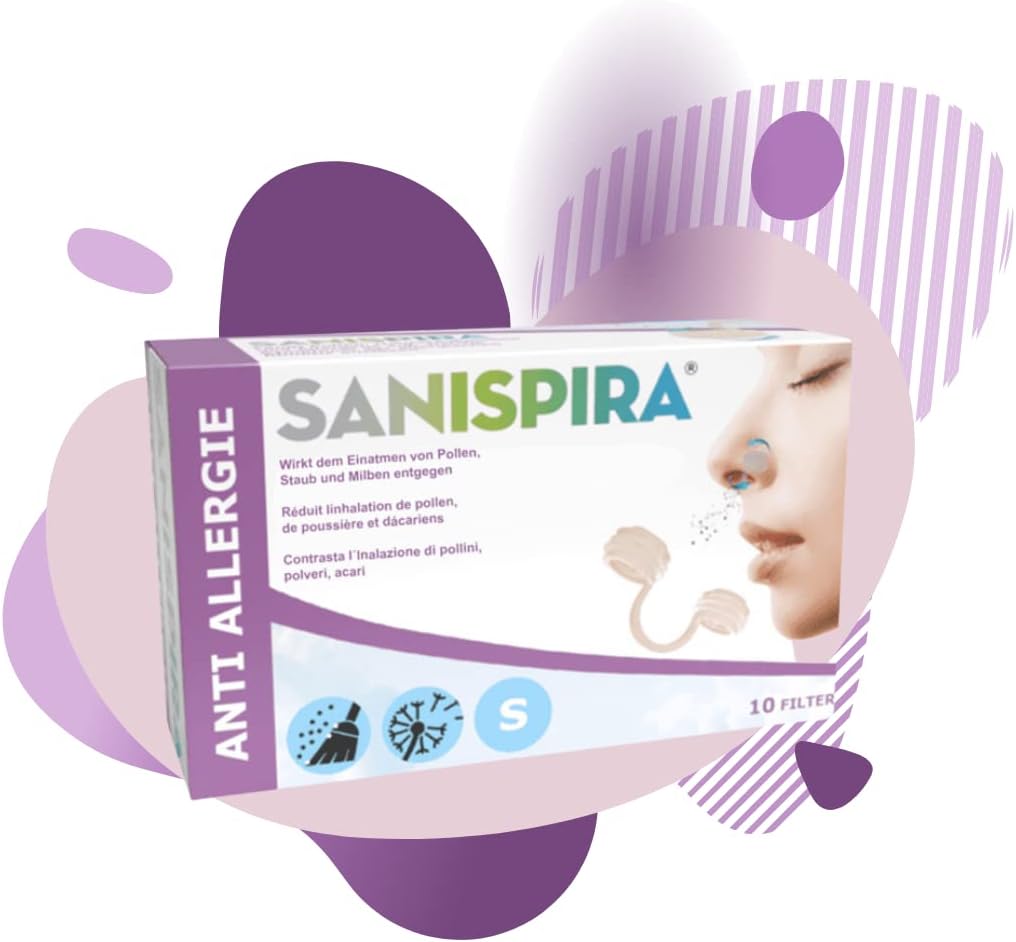 Anti-Allergy Nasal Filter for hay Fever, Animal Hair & Pollen Allergy - Patented 360° Filter System - Keeps The Nose Free of Pollen, dust, Mites - Transparent Silicone - Size L