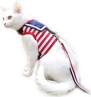 Vista 20 de Arnés de gato con correa, ajustable para gatos, chaleco acolchado para gatos, Black Plaid