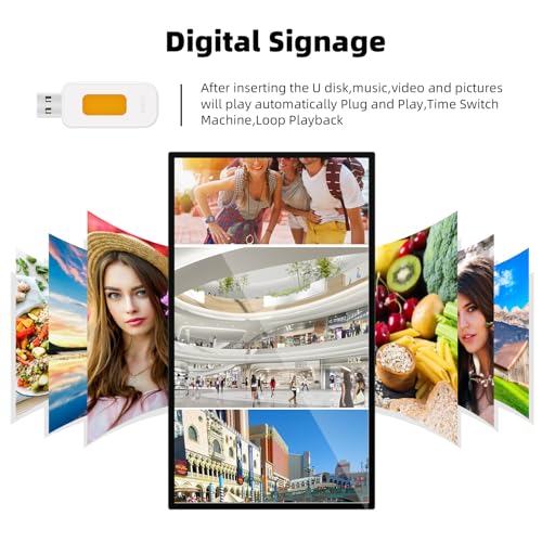 Image of 21.5 Inch Touch Screen Digital Signage, Smart Digital Calendar Digital Signage Display for Advertising,Plug&Play,Intelligent Split Screen,Built-in Speakers,Support HD-MI Input,Android System