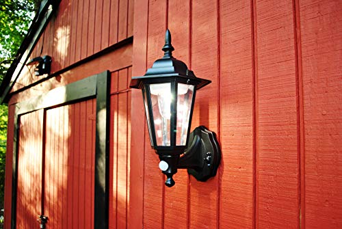 Image of Maxsa 44719 Battery-Powered LED Motion-Activated Outdoor Wall Sconce - 8.5 inch x 6 inch x 13, Black