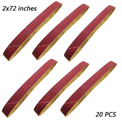 Sanding Belts, GOH DODD 20 Pieces 2 x 72 Inch Aluminum Oxide Sanding