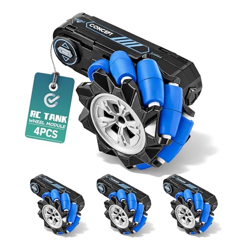 Image of Replacement Wheels Set of 4 for RC Stunt Car, Toy Vehicle Wheel Kit Spare Parts, Durable RC Car Replacement Tires for Kids Remote Control Car Repair Accessories