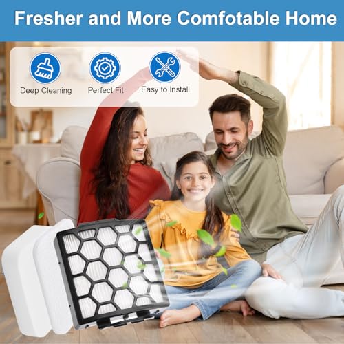 Image of ZU102 Filter & Odor Cartridges for Shark ZU102 ZU100 Rotator Vacuum | 2 HEPA Filters 4 Foam & Felt Filters and 4 Odor Neutralizer Cartridges, Replacement Parts # 1238FT60 & 1239FT60 & 1541FC3000