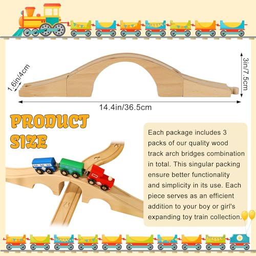 8 pcs wood train track expansion set wooden train bridges straight wooden train track accessories for most major toy train tracks railway