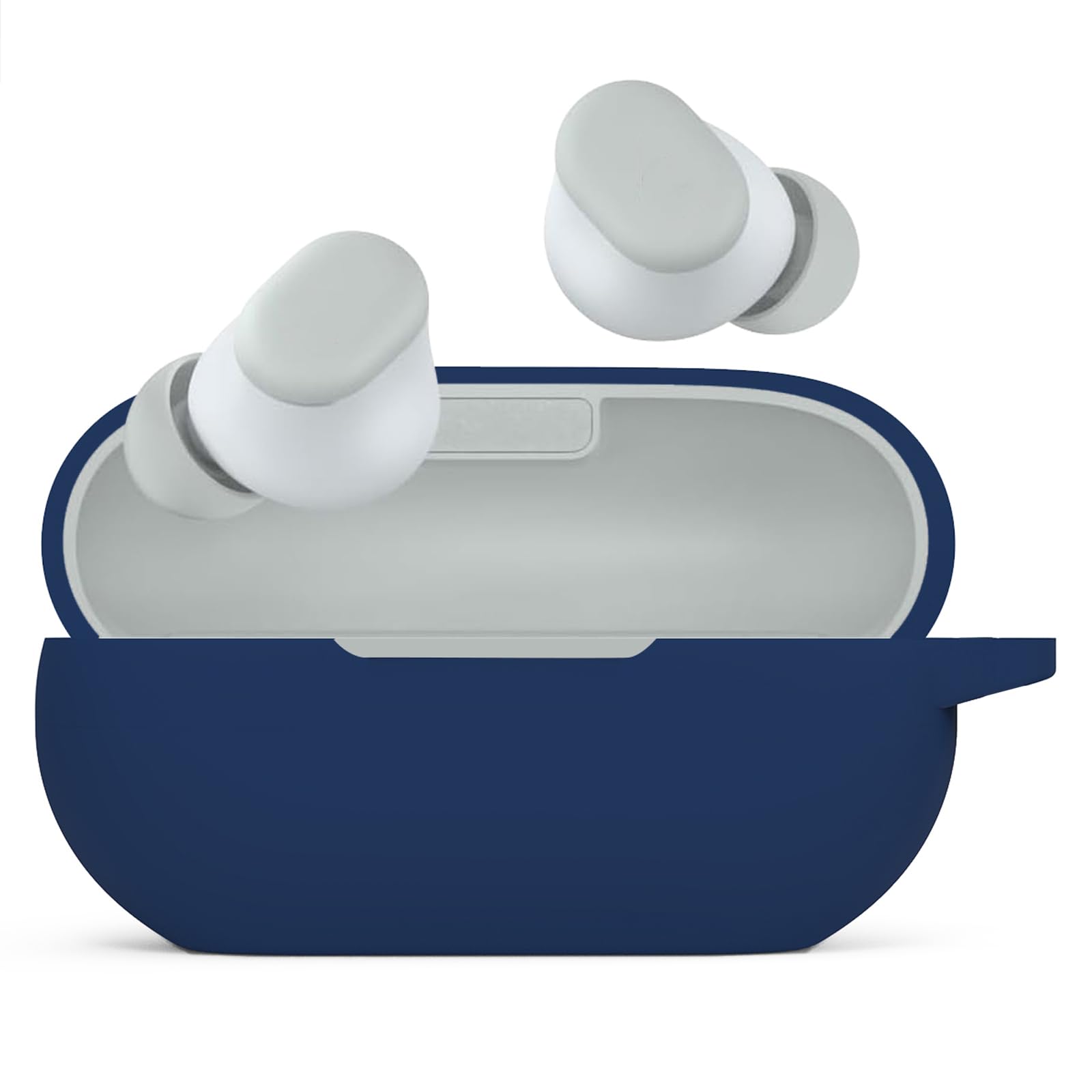 WUWOCJ Case Cover Compatible with Beats Solo Buds,Soft Silicone Cover,Headphone Accessories with Carabiner (Navy)