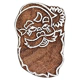 GroupB Wood Printing Blocks – Santa Claus Face Carved Printing Stamp Block Made from Sturdy Wood...