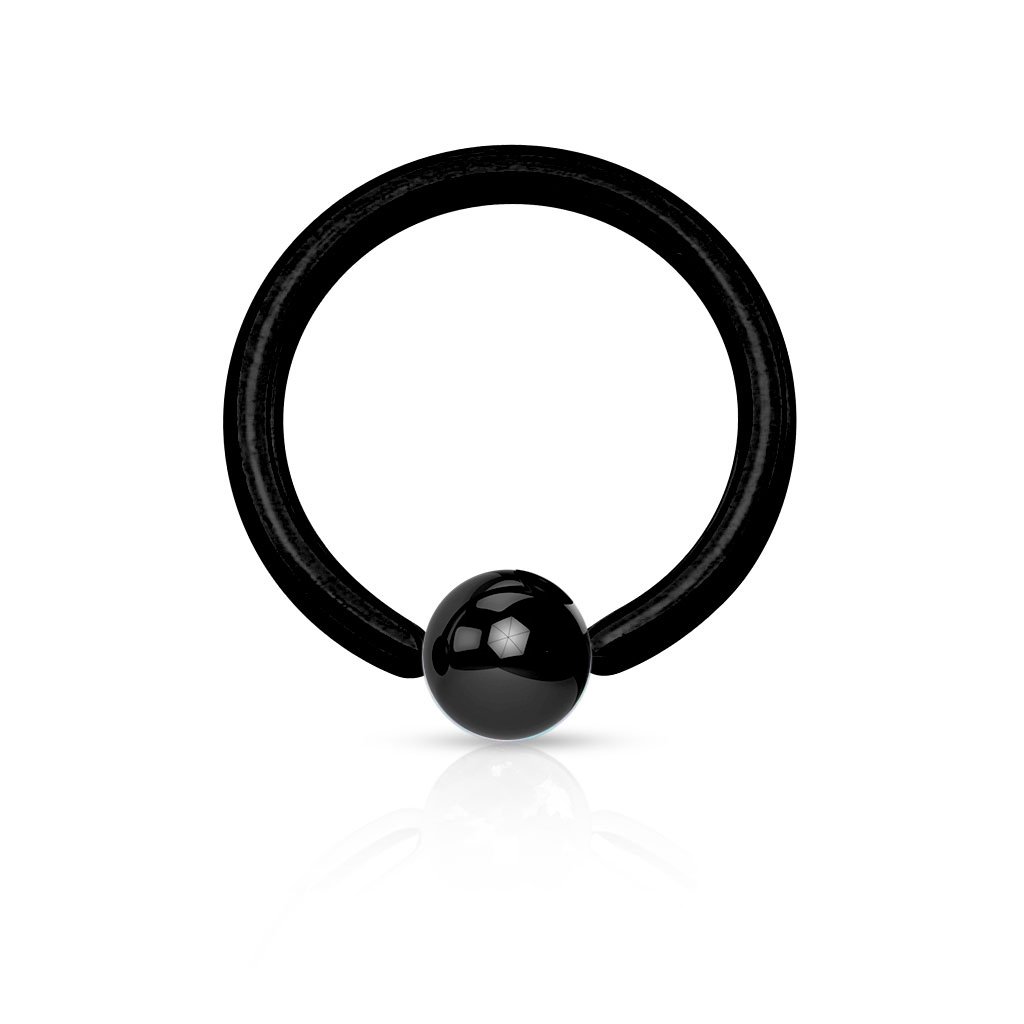 PunkJewelry Genital Piercing Prince Albert Black - 0.0787in 10685 2 oz Surgical Steel Durchmesser- 0.5in