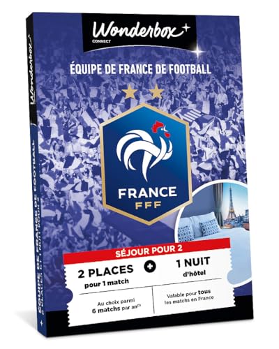 Wonderbox Connect - Coffret Cadeau - Équipe de France de Football - Séjour - 2 Places pour 1 Match + 1 Nuit pour 2 dans Un hôtel à proximité - Validité...