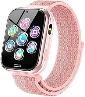 Smartwatch Kinder mit Telefon, Spiel Uhr für Kinder SOS Kamera Musik Wecker Hörbuch Schrittzähler, Kinderuhr Telefonieren für 3-12 Jungen Mädchen - Lila