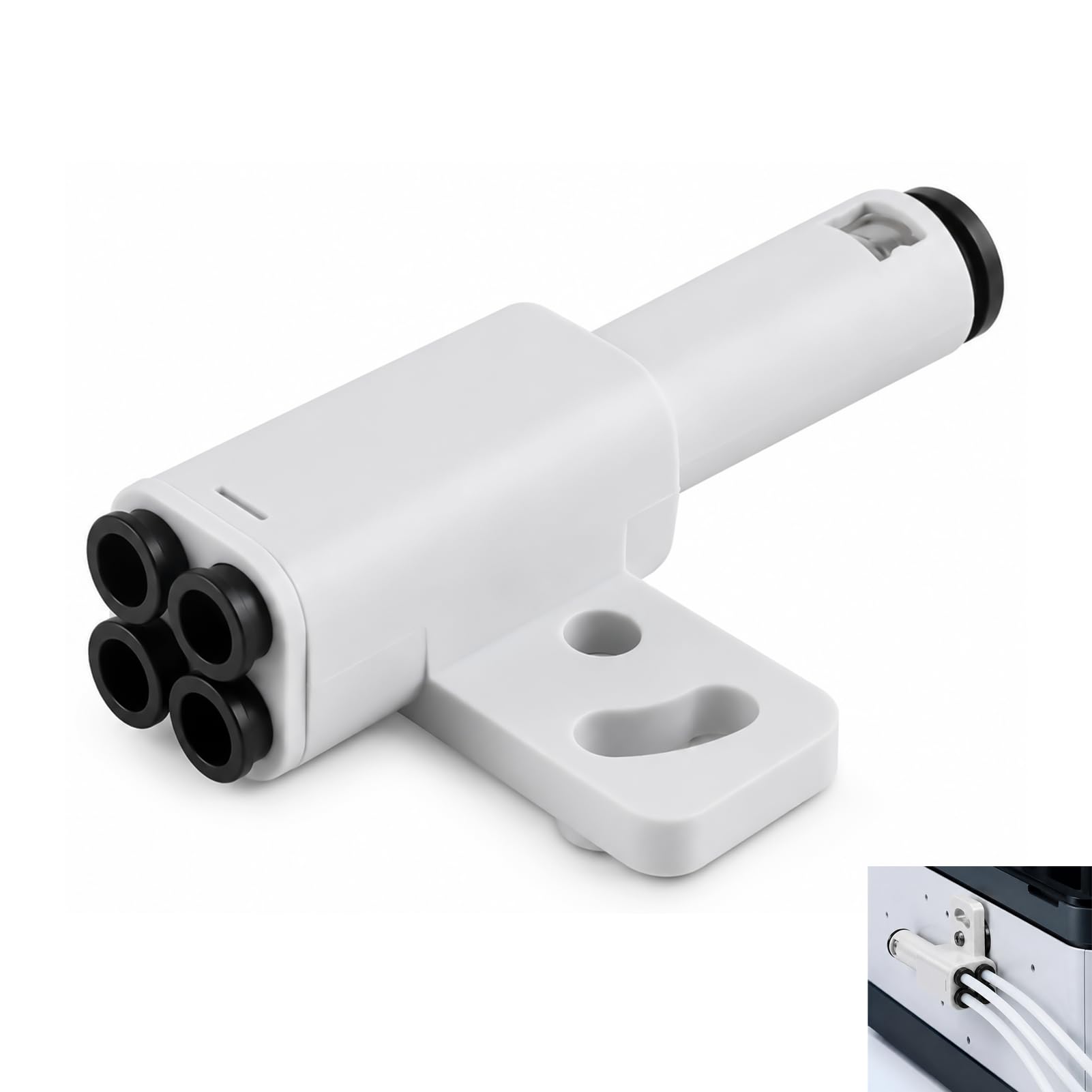 4 en 1 PTFE Adaptador Filamento para impresora 3D Bambu Lab X1/P1/P2S/H2C/H2D/H2S, Conector 4 Alimentación AMS para 4 módulos, compatible con AMS y materiales flexibles, instalación fácil