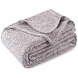 KAWAHOME Knit Blanket Lightweight Soft Breathable Cozy Fuzzy Heather Jersey Comfortable Thin Blanket...