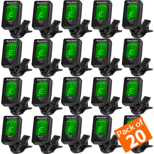 Image of Guitar Tuner Clip On Ukulele Tuner 20 Pack for All Instruments Guitar Bass Ukulele Violin banjo Tuners