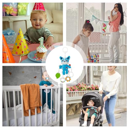 Brinquedo arco para carrinho de bebê, Brinquedo de dentição de chocalho de pelúcia animal macio, Bri