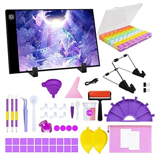 TAVADA Mesa de Luz para Calcar,Mesa de Luz Dibujo A4 Kit,LED Tableta de Luz Dibujo A4 de Dibujo Portátil con Brillo Ajustable con Cable USB para Dibujar,Artesanía,Bocetos,Caligrafía