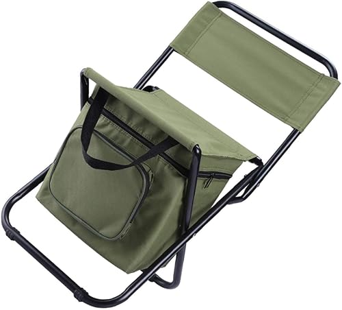 Sillas de pesca acolchadas, sillas plegables verdes para acampar tubo de hierro resto tela Oxford