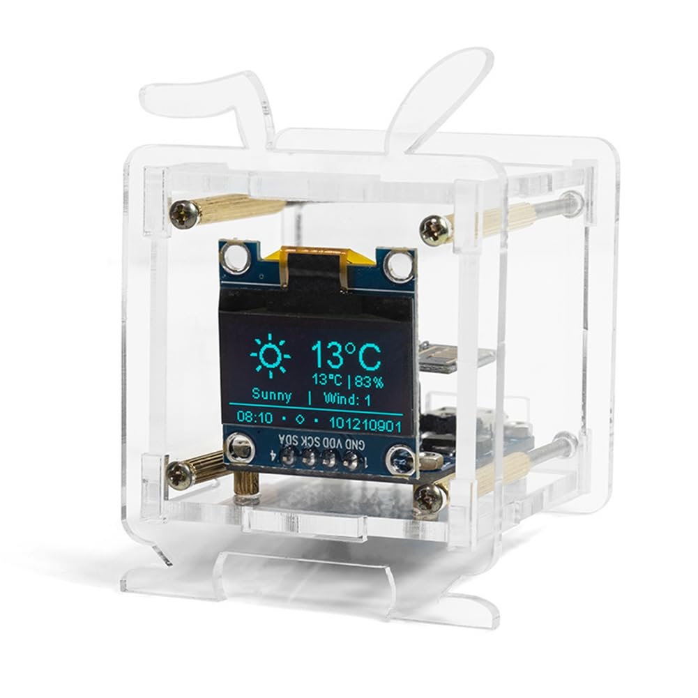 Wernfale ESP8266 DIY Mini Electronic Clock Kits Weather Forecast Clock Support 2.4G WiFi DIY Soldering Practice Kit