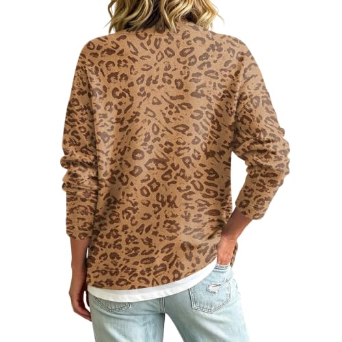 Leopard Cardigan for Women Button Up V Neck Fleece Soft Cardigans for Women - image 6