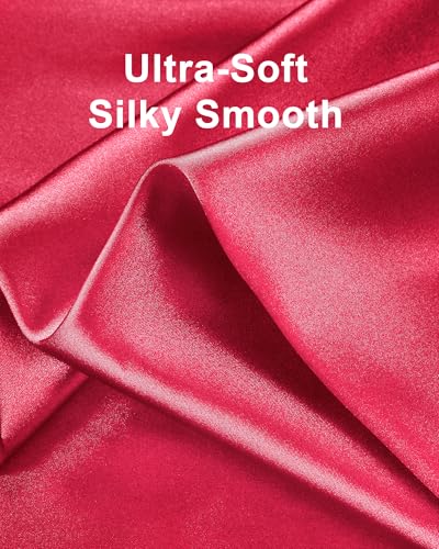 Image of 3 Piece Silk Satin Pajama Set for Women Soft Short Sleeve Button Down Pjs with Shorts Long Pants Sleepwear S-XXXL