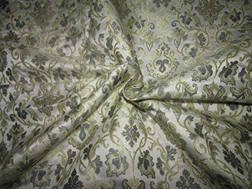 Tissu brocart de soie ivoire idéal pour confectionner une robe de mariée ou de soirée unique