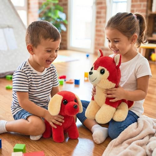 Image of Tabitha Stuffed Toys-Ultra Soft Plush Toy for Kids | Birthday Gifts for Kids and Girls | (Combo of 2 Toys 25 Cm Red Cat & 25 Cm Red Dog)