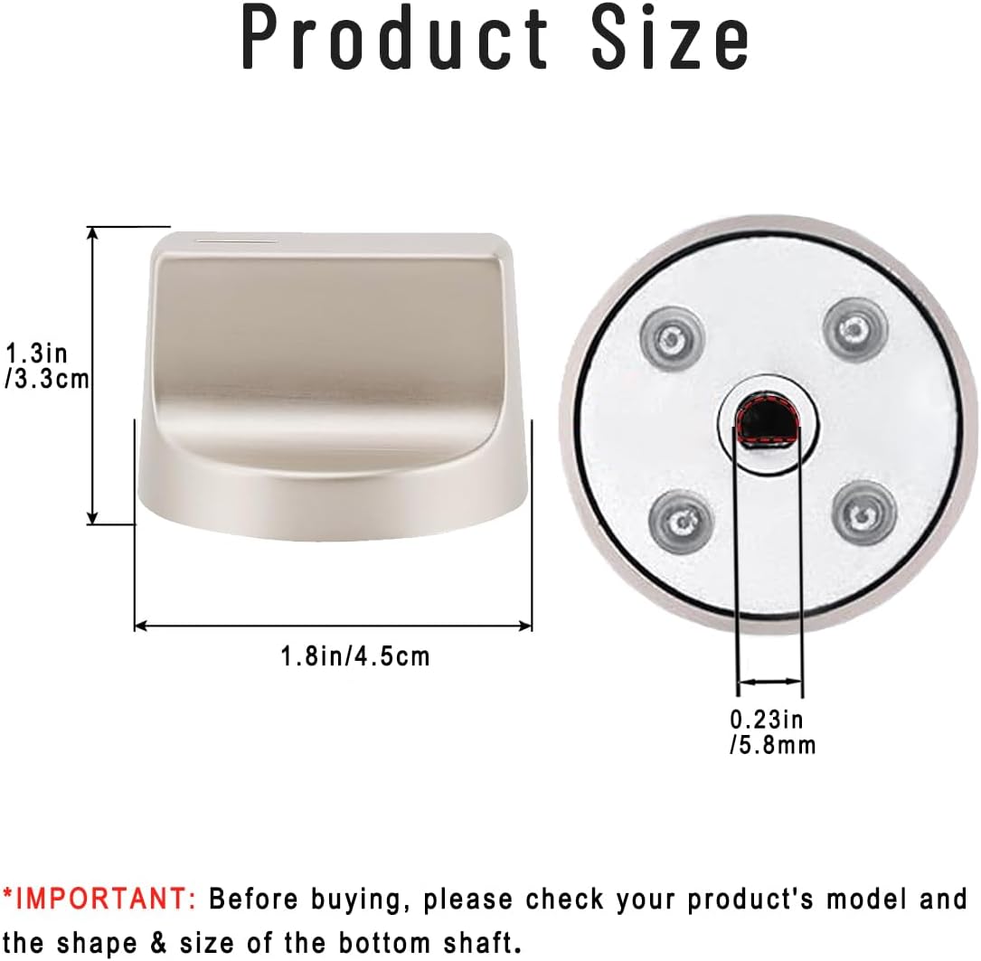 Updated W11517331 Knobs Replacements for Whirlpool Electric Stove, Replace W11458840 W11117415, etc Range Oven Knobs for WEC310S0LS0, WFE745H0FE1, etc Durable & Easy Install, 4 Pack (Not Universal)