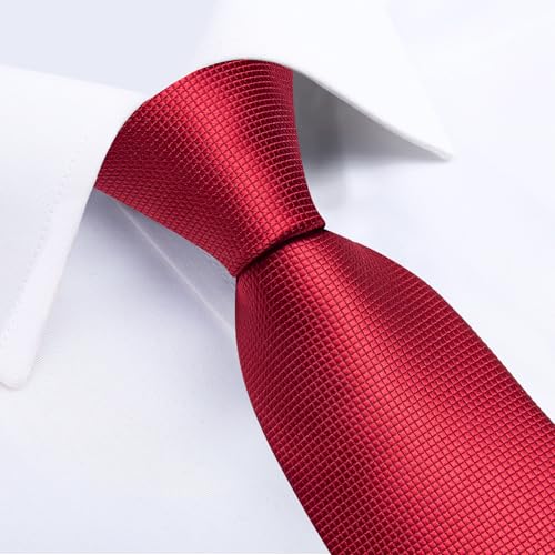 Image of DiBanGu Extra Long Tie for Men 63 inch XL Silk Necktie Set | Pocket Square and Cufflinks, Big and Tall, Jacquard Woven, Gift Box, Paisley /Plaid /Solid /Striped, for Weddinng Party Business
