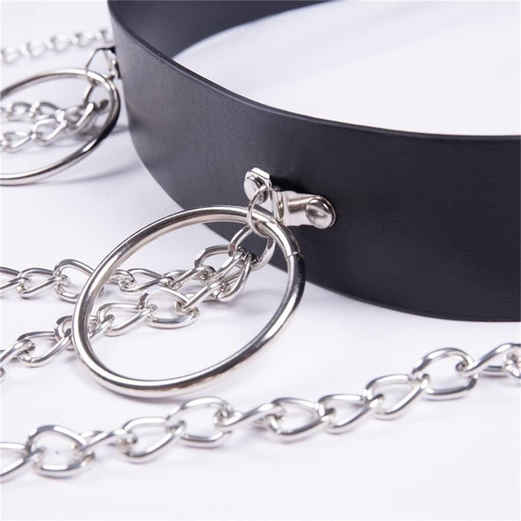 Women Belts Chain Hidden Button Cosplay Punk Hip Hop Female Belt Party Club Casual