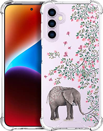 ENDIY for Samsung Galaxy S23+ Plus Case - Clear Chic Elephant