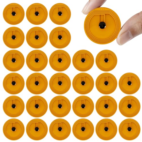 NFC Tags, Programmable RFID Stickers Tag215, Round Waterproof Flexible Fpc NFC Labels for Phones, Wearables, Automation (30PCS, 10mm)