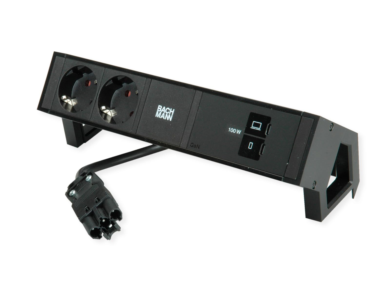 Bachmann DESK2 2X CEE7/3, USB-C, ładowarka USB 100 W, GST18 0,2 m