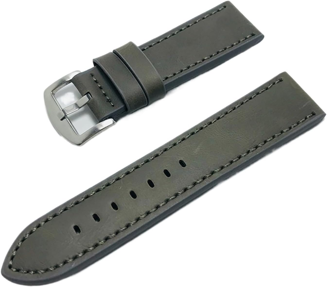 YYJzsw New 18mm 20mm 22mm 24mm Light Brown Vintage Watch Band Strap PU Leather Watchband Stainless Steel Buckle Clasp Accessories