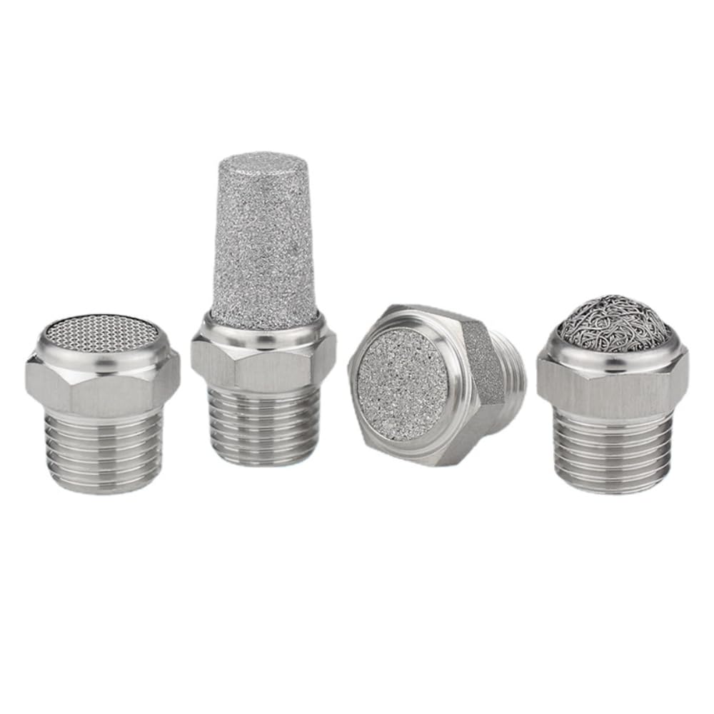 Silencieux d'échappement pneumatique, M5 1/8 "1/4" 3/8 "1/2" -2 "NPT mâle silencieux d'échappement pneumatique raccord filtre anti-bruit(Bspt Ss304 Nest,1/4")
