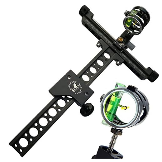 HRCHCG Compound Bow Sight 1 Pin 0.059" 4X Lens Micro Adjust Long Pole Target Bow Sight Aluminum Archery Zoom Single Bow Accessory Shooting