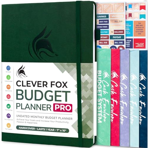 Clever Fox Budget Planner Pro - Financial Organizer + Cash Envelope Budget System. Monthly Finance Journal, Expense Tracker & Personal Account Book. Undated - Start Anytime. (7''x10)