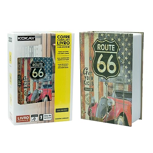Kokay Livro fake Cofre de Aço Camuflado com Chave Route 66 056-0047 KOKAY