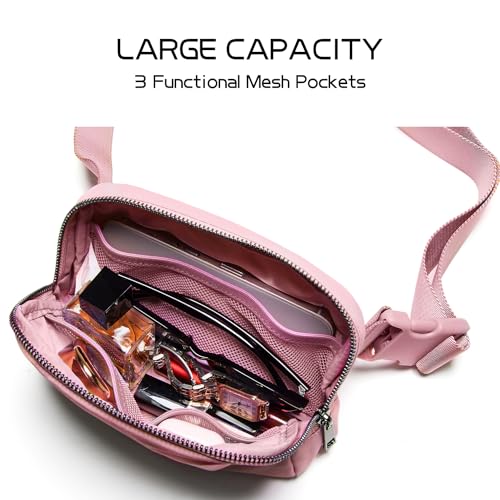 Belt Bag for Women Fanny Pack Crossbody Bags for Women Fashion Waist Packs with Adjustable Strap Gifts for Teen Girls Women Men (Pink) - Thumbnail 5