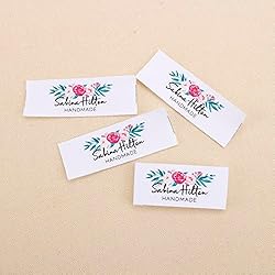 Maquina Para Bordar Etiquetas Etiquetas personalizadas para ropa, logotipo de correas de algodón o etiqueta de costura de texto,Etiquetas de ropa personalizadas (Plano,50 pcs)