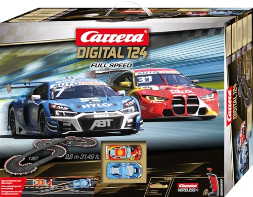 Image of Carrera Digital Electric Slot Car Racing Track Set Includes Two Cars & Two Dual-Speed, D124 Full Speed